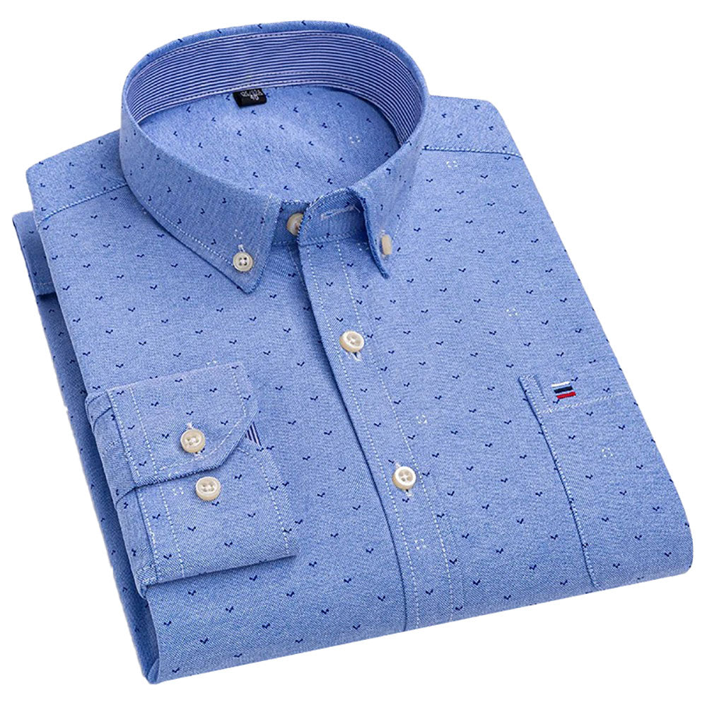 Brookmonts Men’s Plaid Oxford Shirt – Long Sleeve Cotton Oversized
