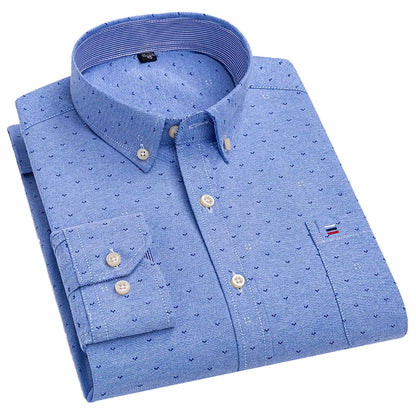 Brookmonts Men’s Plaid Oxford Shirt – Long Sleeve Cotton Oversized