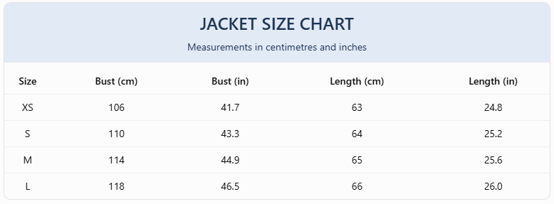 Women’s Black Faux Leather Jacket – Oversized Zip-Up Coat Size Chart