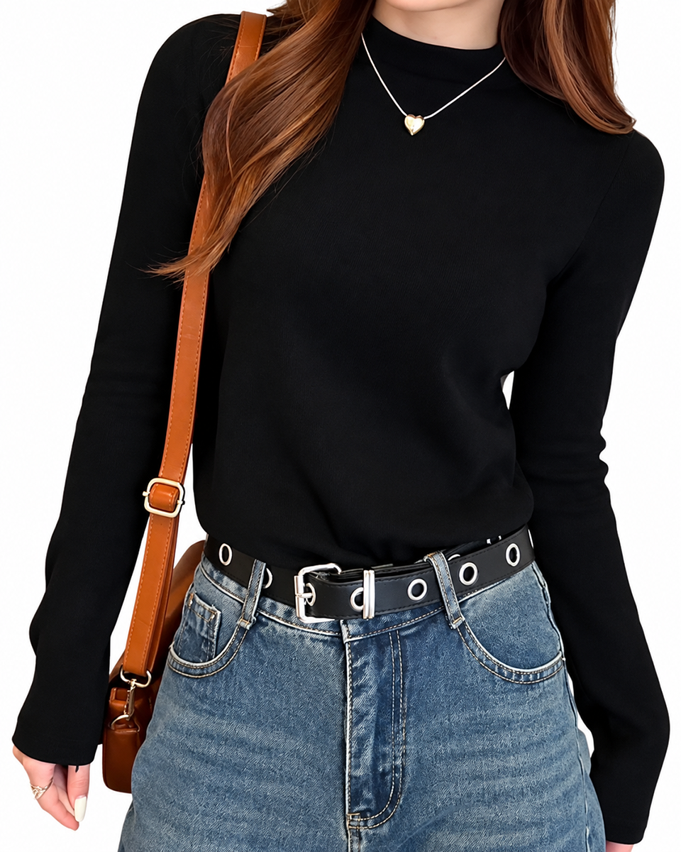 Brookmonts Women’s Fleece Lined Sweater – Mock Neck Knit Pullover