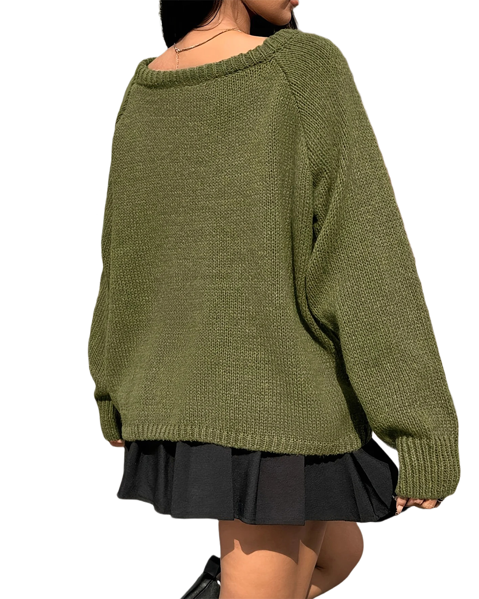 Brookmonts Women’s Knit Top – Loose Fit Long Sleeve Round Neck Pullover
