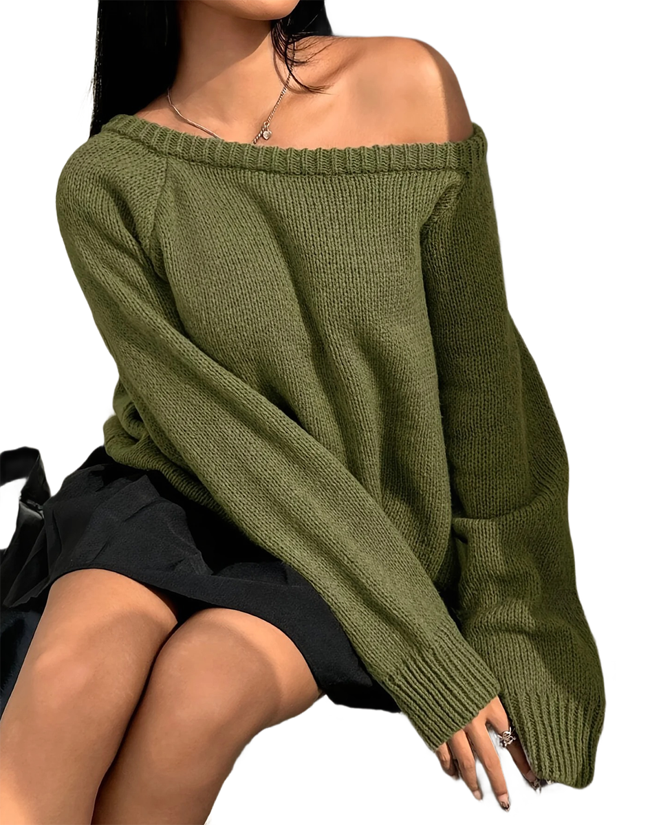Brookmonts Women’s Knit Top – Loose Fit Long Sleeve Round Neck Pullover