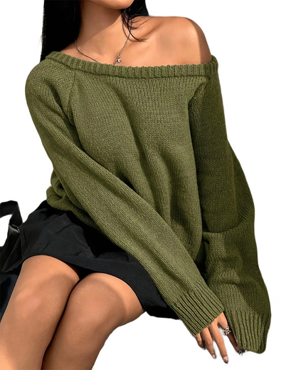 Brookmonts Women’s Knit Top – Loose Fit Long Sleeve Round Neck Pullover