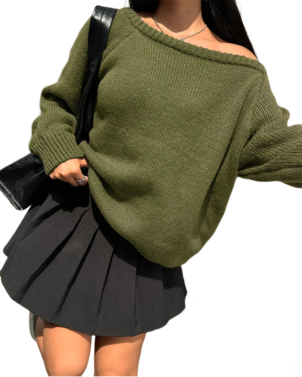 Brookmonts Women’s Knit Top – Loose Fit Long Sleeve Round Neck Pullover