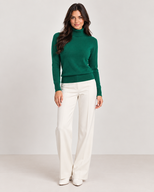 Brookmonts Women’s Merino Wool Sweater – Turtleneck Long Sleeve Knit