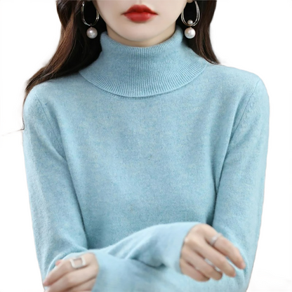 Brookmonts Women’s Merino Wool Sweater – Turtleneck Long Sleeve Knit