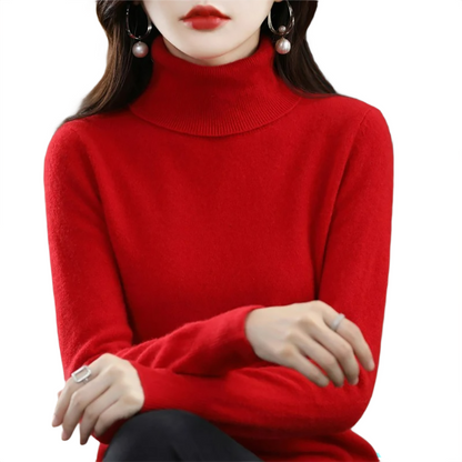 Brookmonts Women’s Merino Wool Sweater – Turtleneck Long Sleeve Knit