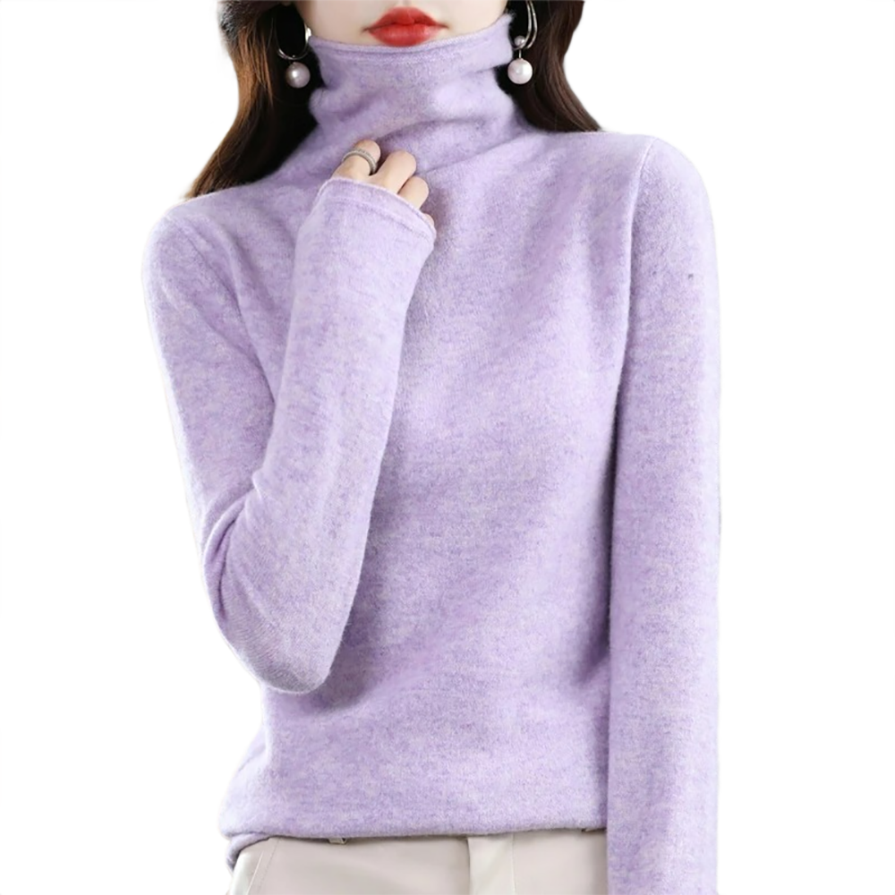 Brookmonts Women’s Merino Wool Sweater – Turtleneck Long Sleeve Knit