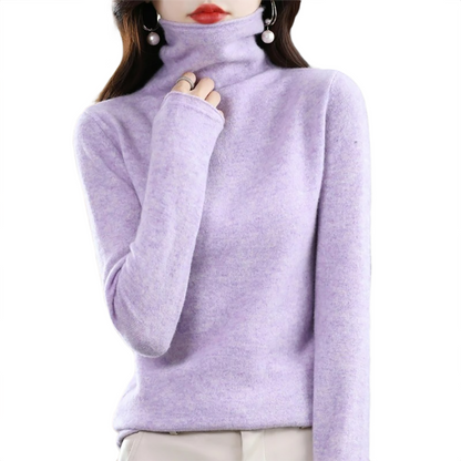 Brookmonts Women’s Merino Wool Sweater – Turtleneck Long Sleeve Knit
