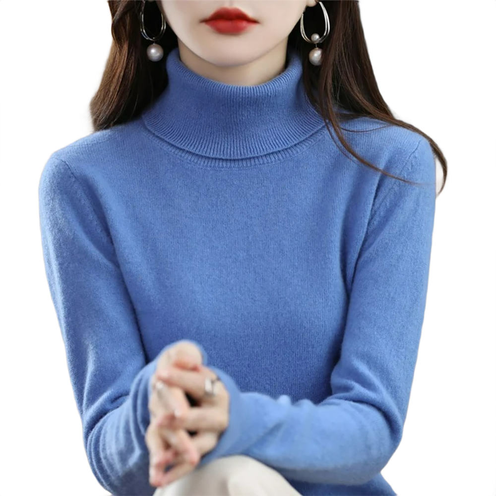 Brookmonts Women’s Merino Wool Sweater – Turtleneck Long Sleeve Knit
