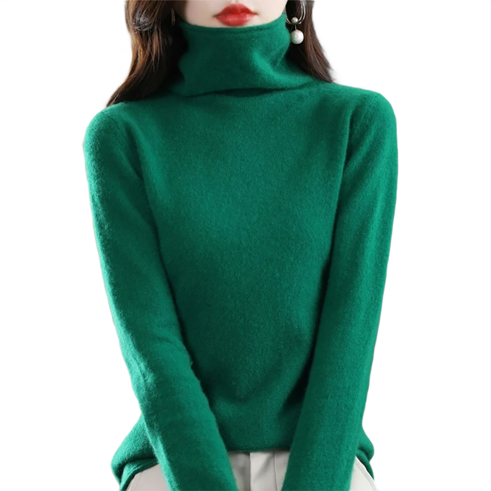Brookmonts Women’s Merino Wool Sweater – Turtleneck Long Sleeve Knit