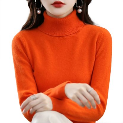 Brookmonts Women’s Merino Wool Sweater – Turtleneck Long Sleeve Knit