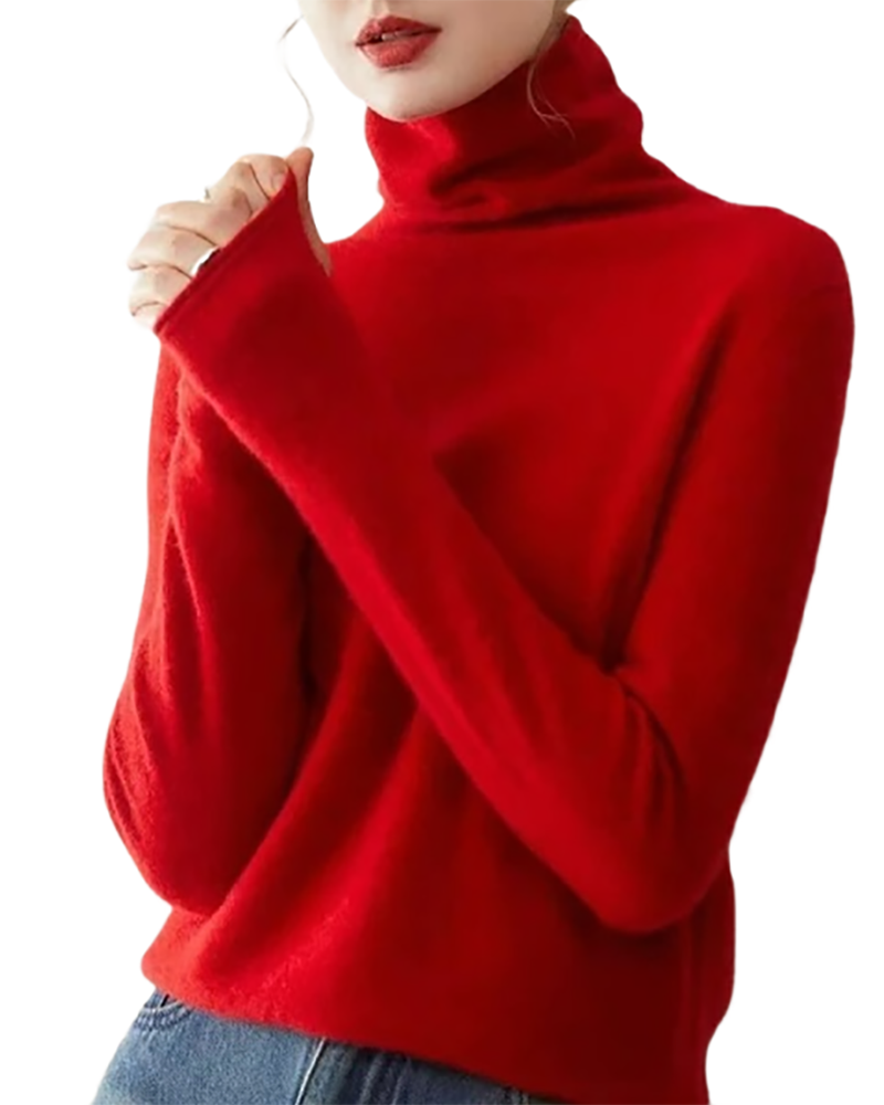 Brookmonts Women’s Merino Wool Sweater – Turtleneck Long Sleeve Knit