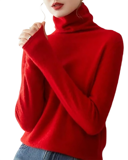 Brookmonts Women’s Merino Wool Sweater – Turtleneck Long Sleeve Knit