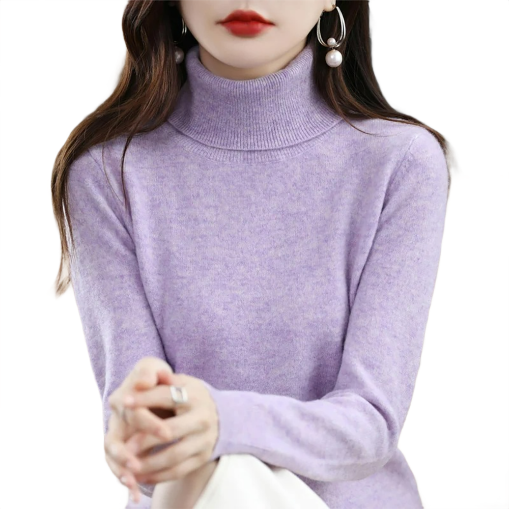 Brookmonts Women’s Merino Wool Sweater – Turtleneck Long Sleeve Knit