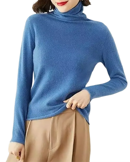 Brookmonts Women’s Merino Wool Sweater – Turtleneck Long Sleeve Knit