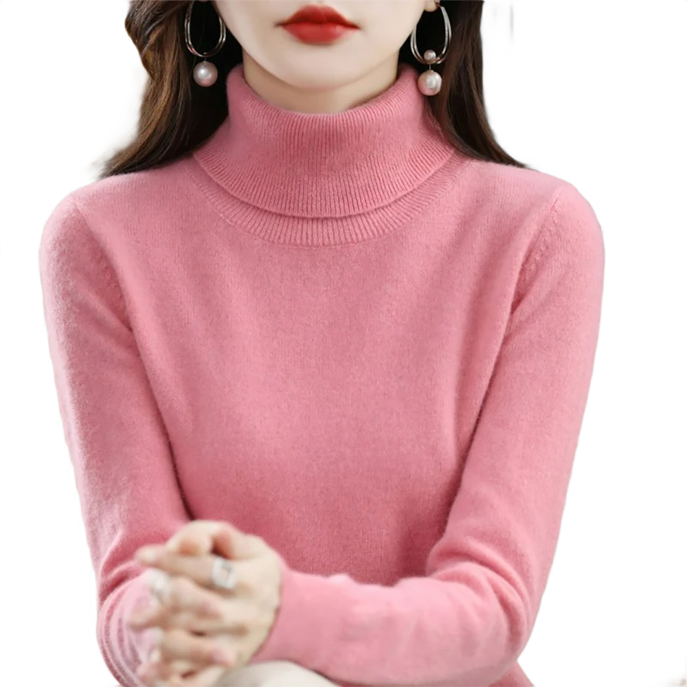 Brookmonts Women’s Merino Wool Sweater – Turtleneck Long Sleeve Knit