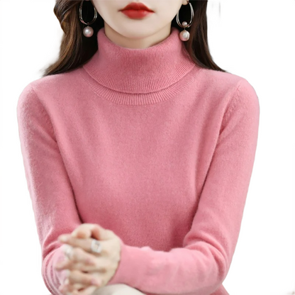 Brookmonts Women’s Merino Wool Sweater – Turtleneck Long Sleeve Knit