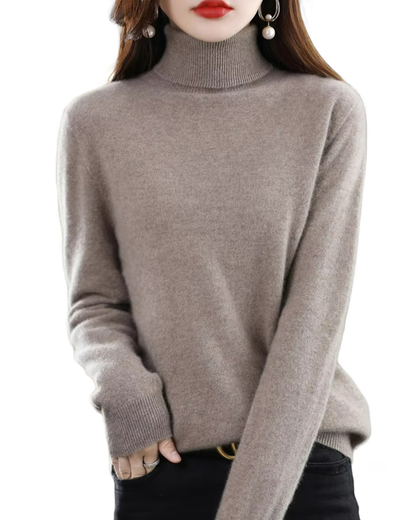 Brookmonts Women’s Merino Wool Sweater – Turtleneck Long Sleeve Knit