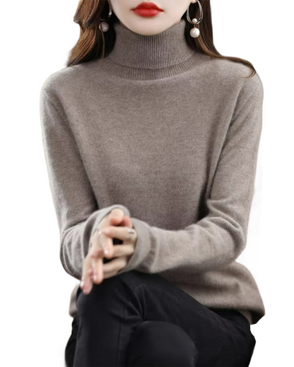 Brookmonts Women’s Merino Wool Sweater – Turtleneck Long Sleeve Knit