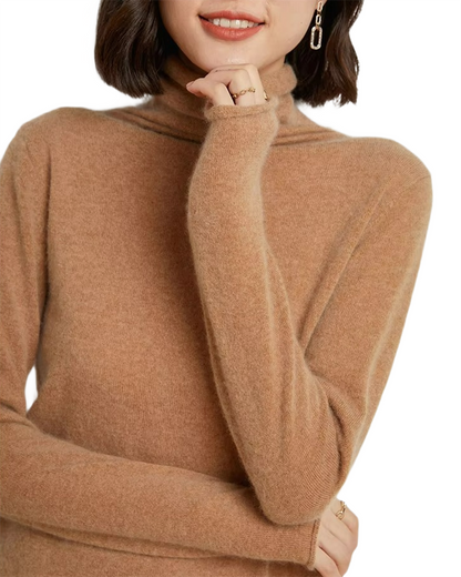 Brookmonts Women’s Merino Wool Sweater – Turtleneck Long Sleeve Knit