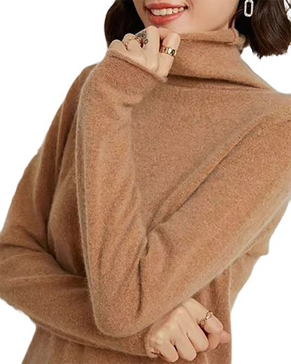 Brookmonts Women’s Merino Wool Sweater – Turtleneck Long Sleeve Knit