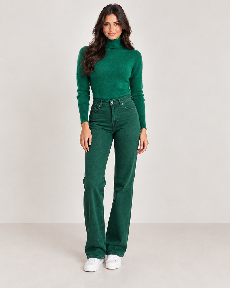 Brookmonts Women’s Merino Wool Sweater – Turtleneck Long Sleeve Knit