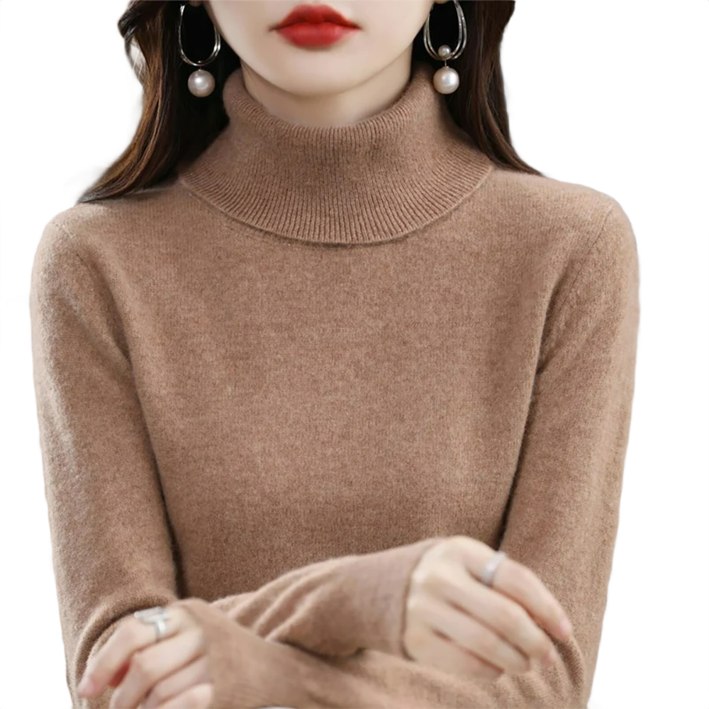Brookmonts Women’s Merino Wool Sweater – Turtleneck Long Sleeve Knit