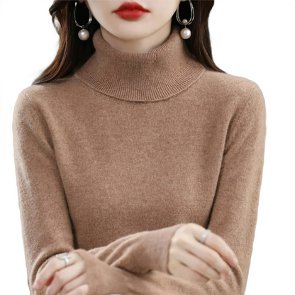 Brookmonts Women’s Merino Wool Sweater – Turtleneck Long Sleeve Knit