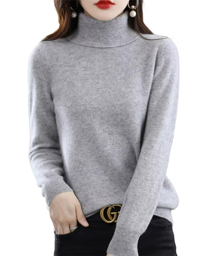 Brookmonts Women’s Merino Wool Sweater – Turtleneck Long Sleeve Knit