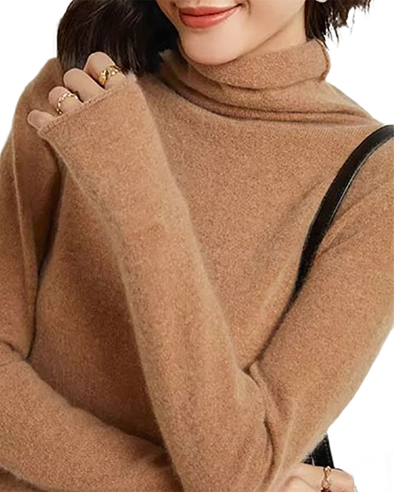 Brookmonts Women’s Merino Wool Sweater – Turtleneck Long Sleeve Knit