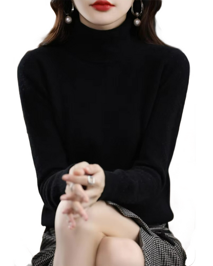 Brookmonts Women’s Merino Wool Sweater – Turtleneck Long Sleeve Knit