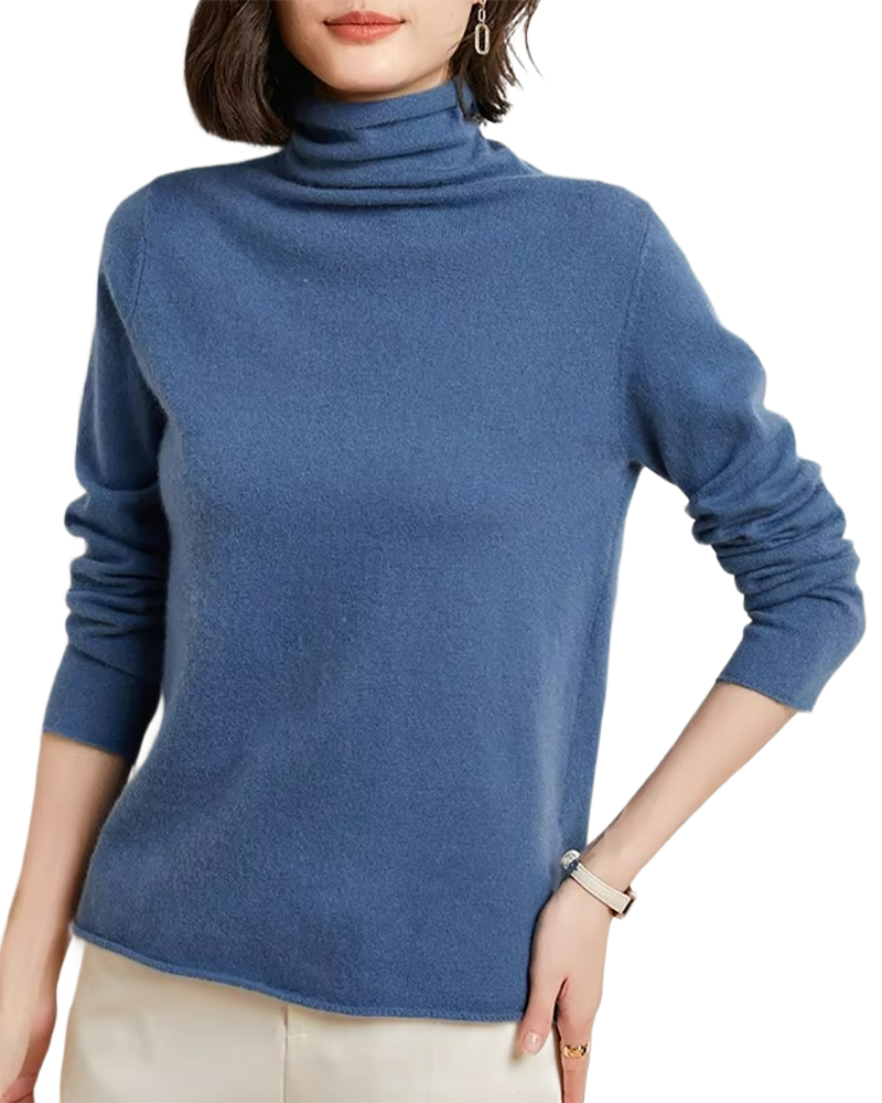 Brookmonts Women’s Merino Wool Sweater – Turtleneck Long Sleeve Knit