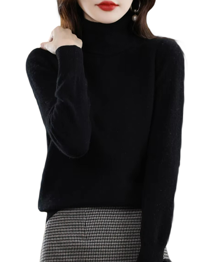 Brookmonts Women’s Merino Wool Sweater – Turtleneck Long Sleeve Knit
