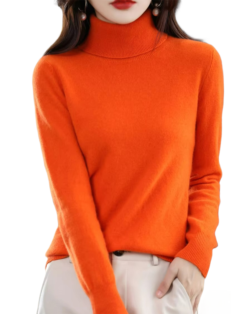 Brookmonts Women’s Merino Wool Sweater – Turtleneck Long Sleeve Knit