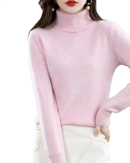 Brookmonts Women’s Merino Wool Sweater – Turtleneck Long Sleeve Knit