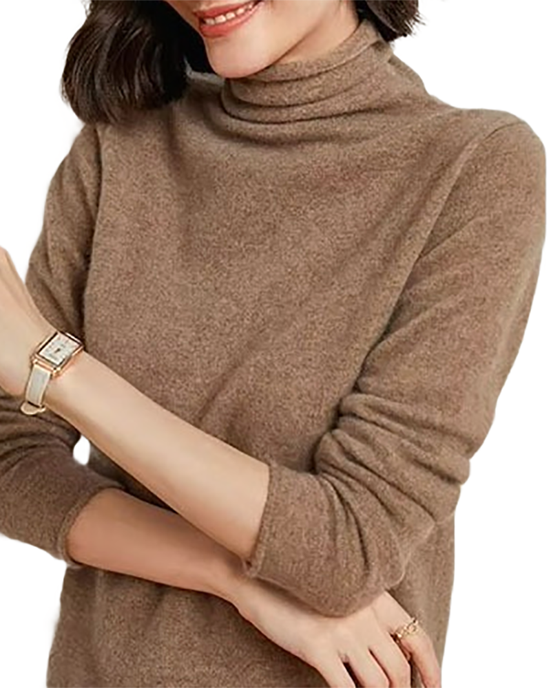 Brookmonts Women’s Merino Wool Sweater – Turtleneck Long Sleeve Knit