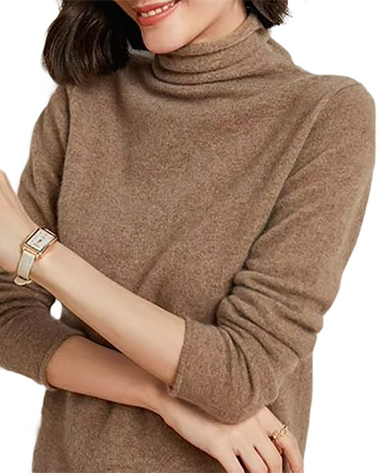 Brookmonts Women’s Merino Wool Sweater – Turtleneck Long Sleeve Knit