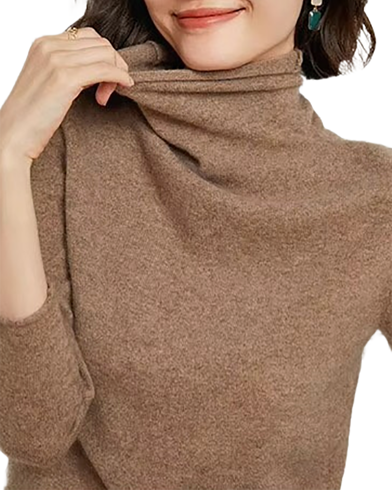 Brookmonts Women’s Merino Wool Sweater – Turtleneck Long Sleeve Knit