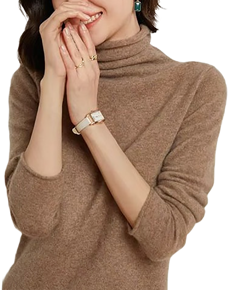 Brookmonts Women’s Merino Wool Sweater – Turtleneck Long Sleeve Knit