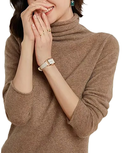 Brookmonts Women’s Merino Wool Sweater – Turtleneck Long Sleeve Knit