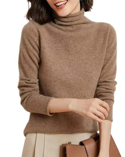 Brookmonts Women’s Merino Wool Sweater – Turtleneck Long Sleeve Knit
