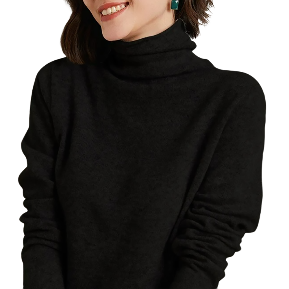 Brookmonts Women’s Merino Wool Sweater – Turtleneck Long Sleeve Knit