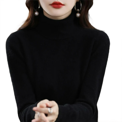 Brookmonts Women’s Merino Wool Sweater – Turtleneck Long Sleeve Knit