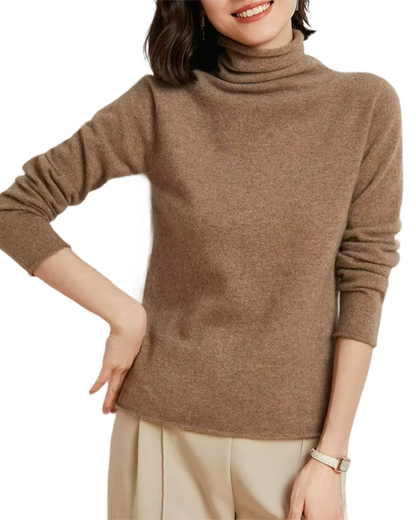 Brookmonts Women’s Merino Wool Sweater – Turtleneck Long Sleeve Knit