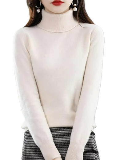 Brookmonts Women’s Merino Wool Sweater – Turtleneck Long Sleeve Knit