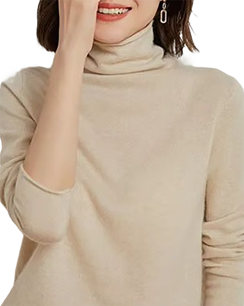 Brookmonts Women’s Merino Wool Sweater – Turtleneck Long Sleeve Knit