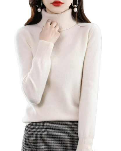 Brookmonts Women’s Merino Wool Sweater – Turtleneck Long Sleeve Knit