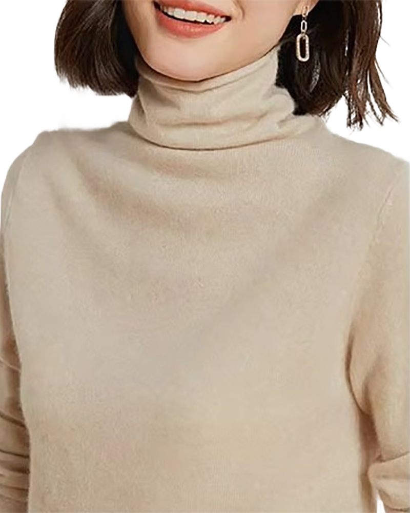 Brookmonts Women’s Merino Wool Sweater – Turtleneck Long Sleeve Knit