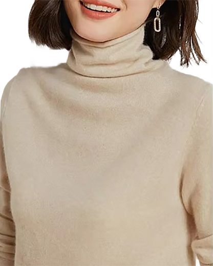 Brookmonts Women’s Merino Wool Sweater – Turtleneck Long Sleeve Knit